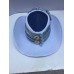 SIMPLY BARBARA OF COLORADO WHITE and BLUE Jean Hat Bow & Buttons NEW with tags  eb-04726619